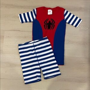 Hanna Andersson Red and Blue Spiderman Pajama Set - size 10